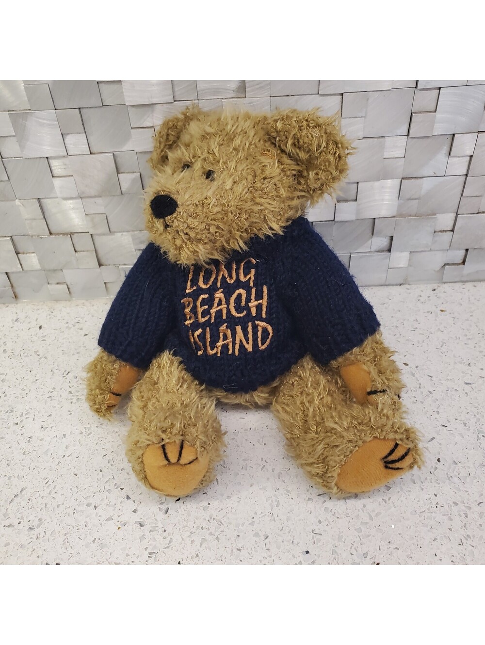 Vintage Teddy bear plush in Long Beach Island sweater 10" - Picture 2 of 5